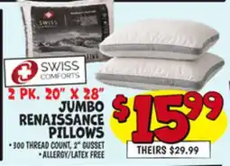 Ollie's 2 PK. 20 X 28 JUMBO RENAISSANCE PILLOWS offer