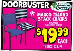 Ollie's SARASOTA BREEZE MARCO ISLAND STACK CHAIRS offer