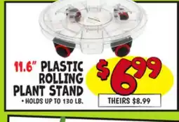 Ollie's 11.6 PLASTIC ROLLING PLANT STAND offer