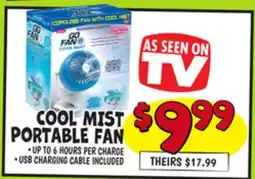 Ollie's COOL MIST PORTABLE FAN offer