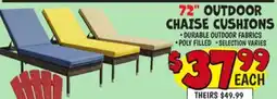 Ollie's 72 OUTDOOR CHAISE CUSHIONS offer