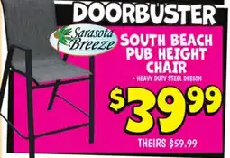 Ollie's SOUTH BEACH PUB HEIGHT CHAIR offer