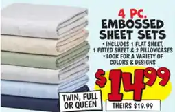 Ollie's 4 PC. EMBOSSED SHEET SETS offer