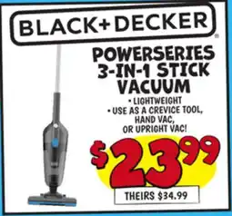 Ollie's BLACK + DECKER POWERSERIES 3-IN-1 STICK VACUUM offer