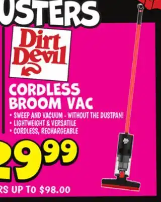 Ollie's CORDLESS BROOM VAC offer