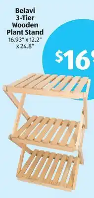 Aldi Belavi 3-Tier Wooden Plant Stand offer