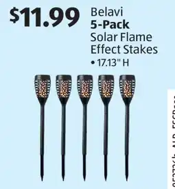 Aldi Belavi 5-Pack Solar Flame Effect Stakes offer