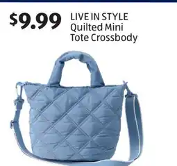 Aldi LIVE IN STYLE Quilted Mini Tote Crossbody offer