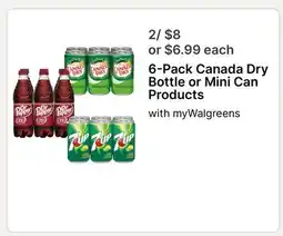 Walgreens 6-Pack Canada Dry Bottle or Mini Can Products offer