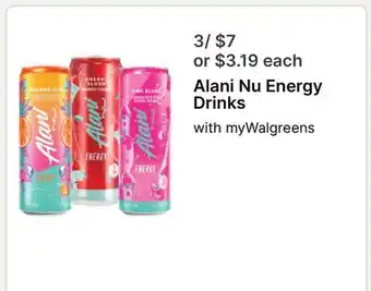 Walgreens Alani Nu Energy Drinks offer
