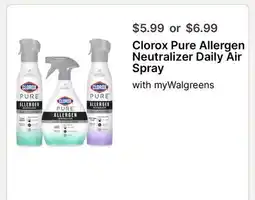 Walgreens Clorox Pure Allergen Neutralizer Daily Air Spray offer