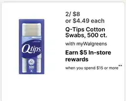 Walgreens Q-Tips Cotton Swabs offer