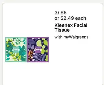 Walgreens Kleenex Facial Tissue offer