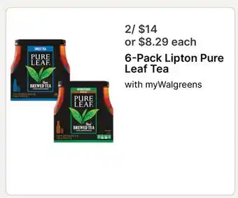 Walgreens 6-Pack Lipton Pure Leaf Tea offer