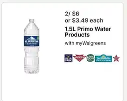 Walgreens 1.5L Primo Water Products offer