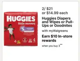Walgreens Huggies Diapers and Wipes or Pull-Ups or Goodnites offer
