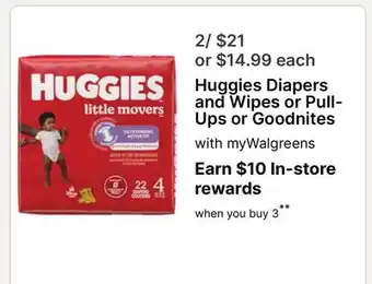 Walgreens Huggies Diapers and Wipes or Pull-Ups or Goodnites offer