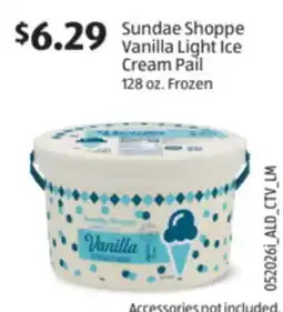 Aldi Sundae Shoppe Vanilla Light Ice Cream Pail offer