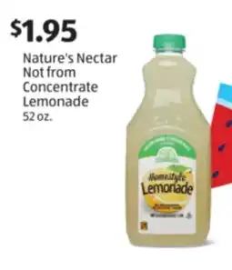 Aldi Nature's Nectar Not from Concentrate Lemonade offer