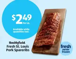 Aldi Smithfield Fresh St. Louis Pork Spareribs offer