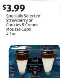 Aldi Specially Selected Strawberry or Cookies & Cream Mousse Cups offer