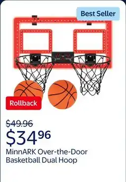 Walmart Over-the-Door Basketball Dual Hoop, Indoor Sports Game, Plastic, for All Ages, by MinnARK offer