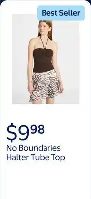 Walmart No Boundaries Halter Tube Top, Women's offer