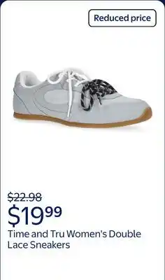 Walmart Time and Tru Women's Double Lace Sneakers offer