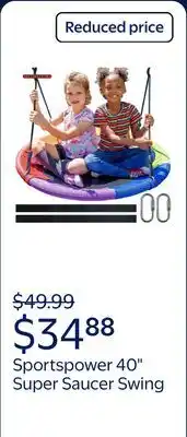 Walmart Sportspower 40 Super Fun Super Saucer Swing, Great for Kids 3-8 offer