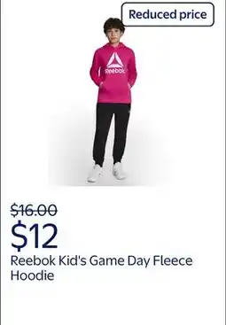 Walmart Reebok Kid's Unisex Game Day Fleece Hoodie offer