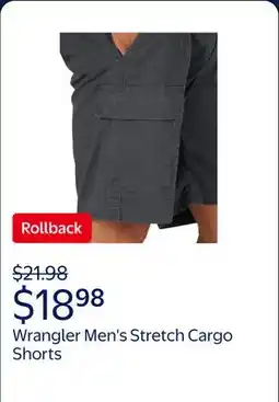 Walmart Wrangler Men's and Big Men's Stretch Cargo Shorts offer
