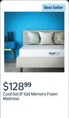 Walmart Cool Gel 8 Twin Medium Tight Top Gel Memory Foam Mattress, White offer