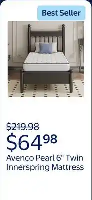 Walmart Avenco Pearl 6 Twin Size Medium Adult Supportive Innerspring Mattress offer