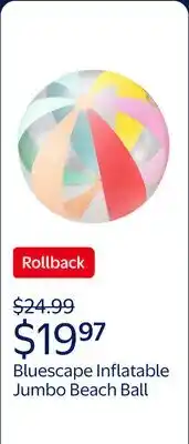 Walmart Bluescape Multicolor Inflatable Jumbo Beach Ball, 60, Age 3 & up, Unisex offer