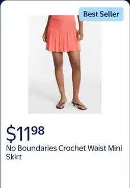 Walmart No Boundaries Crochet Waist Mini Skirt, Women's offer