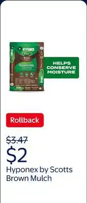 Walmart Hyponex by Scotts Brown Mulch, for Landscapes and Gardens offer