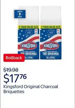 Walmart Kingsford Original Charcoal Briquettes, BBQ Charcoal for Grilling offer