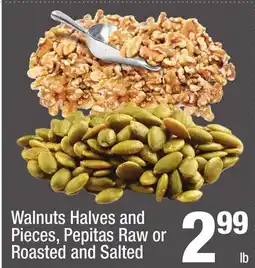 Super King Markets Walnuts Halves and Pieces Pepitas Raw or Roasted and Salted offer