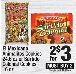 Super King Markets El Mexicano Animalitos Cookies 24.6 oz or Surtido Colonial Cookies 16 oz offer