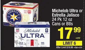 Super King Markets Michelob Ultra or Estrella Jalisco offer