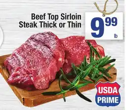 Super King Markets Beef Top Sirloin Steak Thick or Thin offer