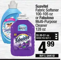 Super King Markets Suavitel Fabric Softener 100-105 oz or Fabuloso Multi-Purpose Cleaner 128 oz offer