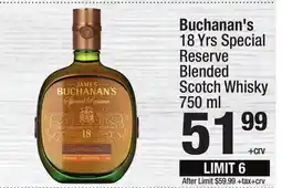 Super King Markets Buchanan's 18 Yrs Special Reserve Blended Scotch Whisky offer