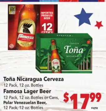 Vallarta Supermarkets Toña Nicaragua Cerveza offer