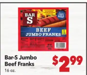 Vallarta Supermarkets Bar-S Jumbo Beef Franks offer