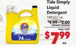 Vallarta Supermarkets Tide Simply Liquid Detergent offer