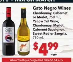 Vallarta Supermarkets Gato Negro Wines offer