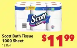Vallarta Supermarkets Scott Bath Tissue 1000 Sheet offer