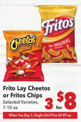 Vallarta Supermarkets Frito Lay Cheetos or Fritos Chips offer