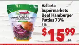 Vallarta Supermarkets Vallarta Supermarkets Beef Hamburger Patties 73% offer